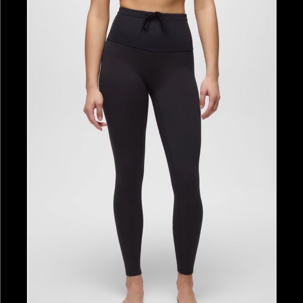 prAna High-Rise Ribbed Waistband Leggings – Black – New w/ Partial Tags - Picture 1 of 9